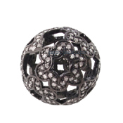 Buy Silver Pave Diamond Beads with Poli Diamond- 15.50x13.00mm for Women