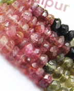 Buy 4mm Multi Color Tourmaline native faceted rondelles 14 inch 160 beads  Online